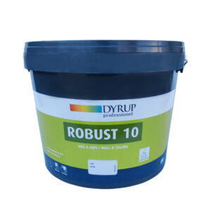 DYRUP Robust Acrylic 10 5L wall paint, perfect for indoor use, water-resistant, washable, and offers excellent coverage