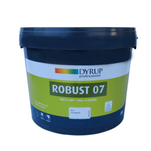 DYRUP Robust 07 vægmaling i hvid, en klassisk 100% ren akryl til holdbare og levende vægafslutninger.