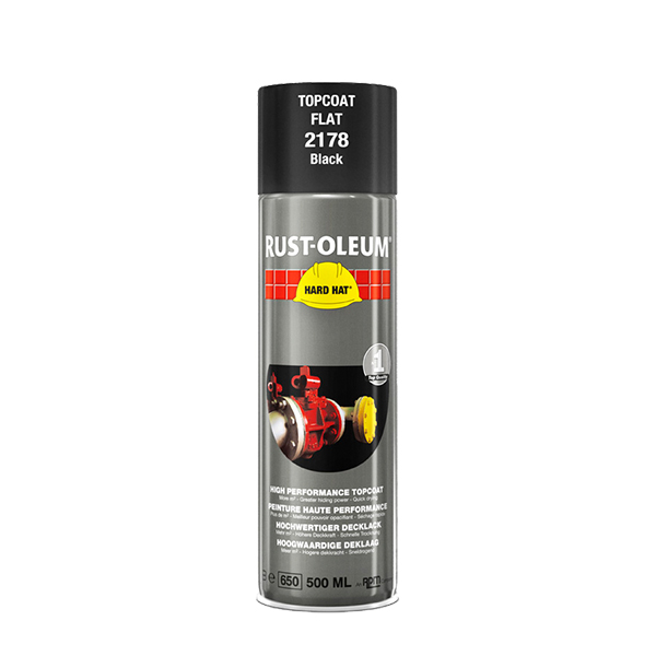 RUST-OLEUM Hard Hat 2100 Topmaling spray 500 ml 1 Lakspray2178-Sort-Mat-Hard-Hat-500ml