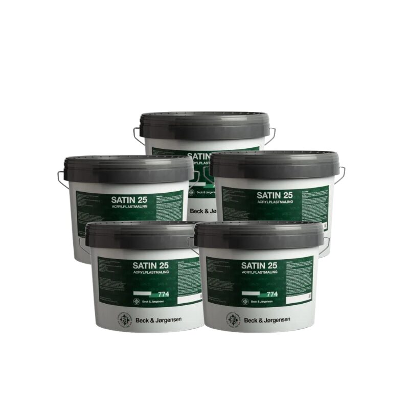 B&J 774 Satin 25 Acrylplastmaling 5 x 9 Liter (Storkøb) 1 B&J 774 Satin 25 Acrylplastmaling 5 x 9 Liter (Storkøb)